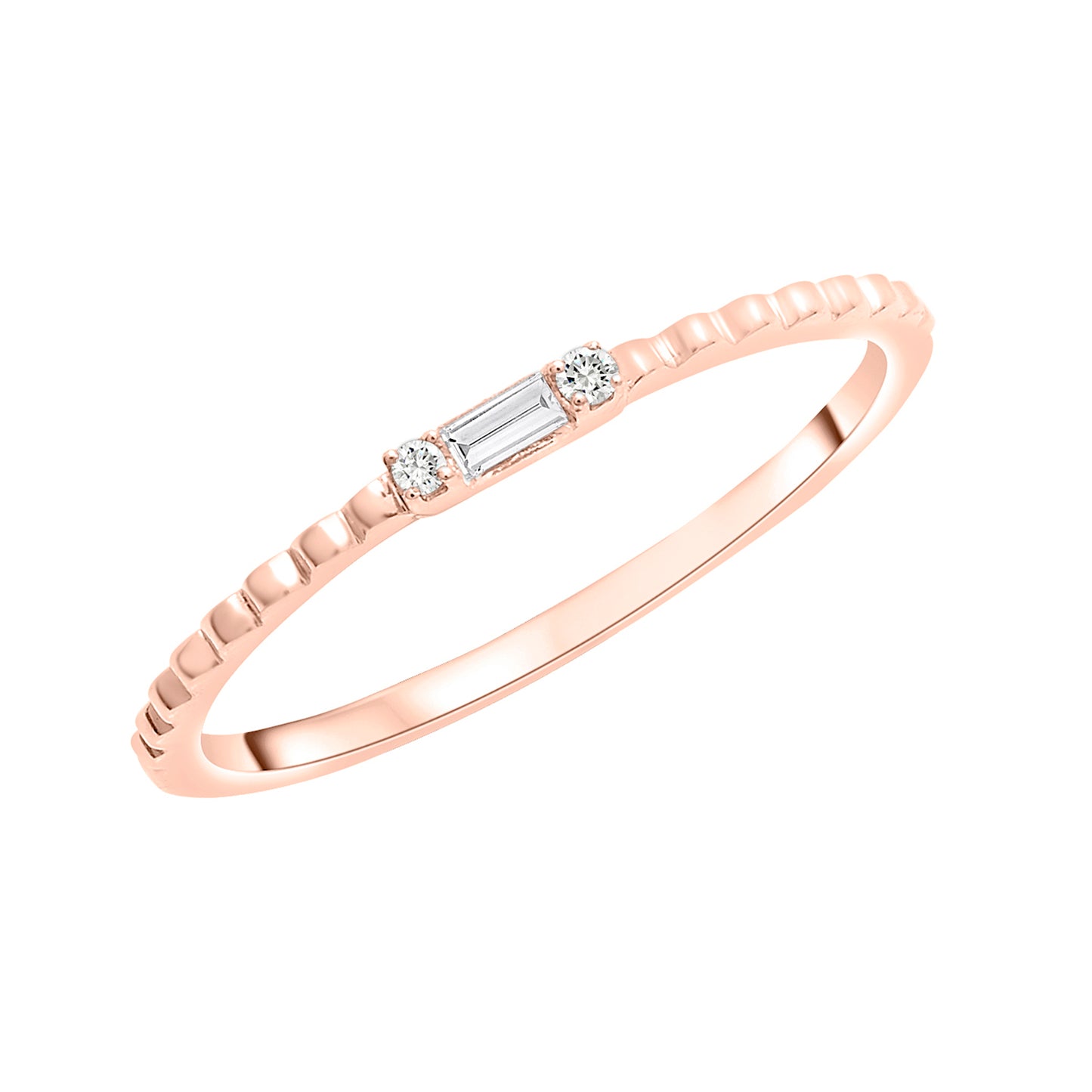 Renata Mini Baguette Diamond Ring in Rose Gold