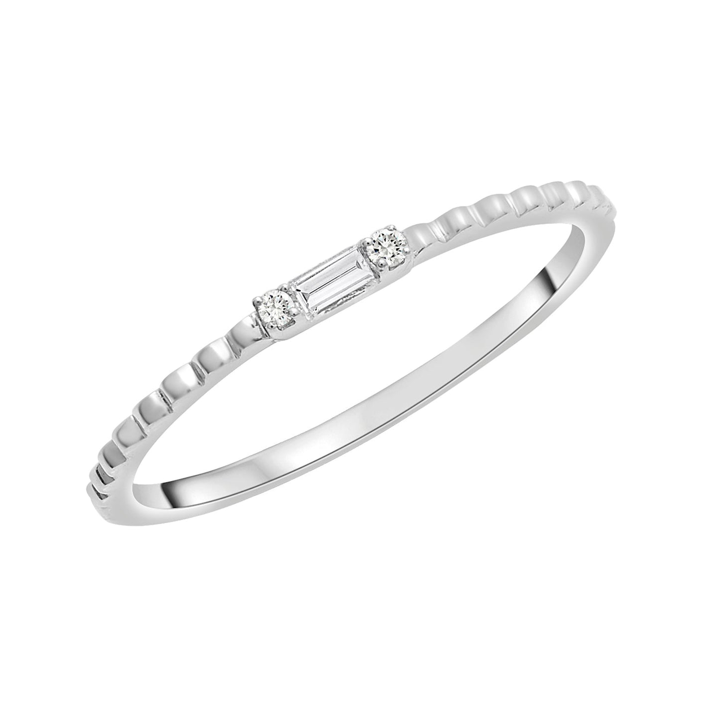 Renata Mini Baguette Diamond Ring in White Gold