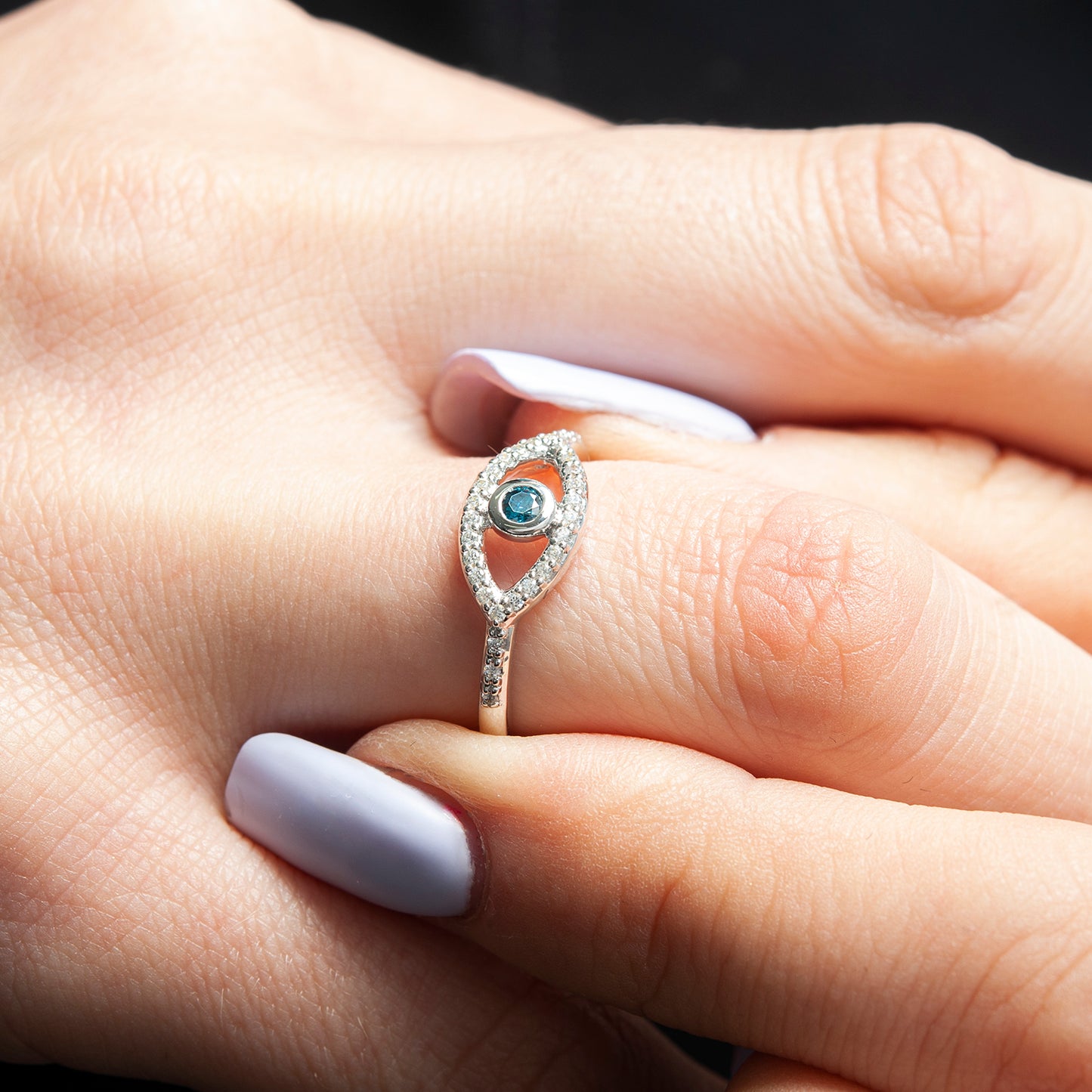 Rubyn Evil Eye Ring for Hand with Diamonds