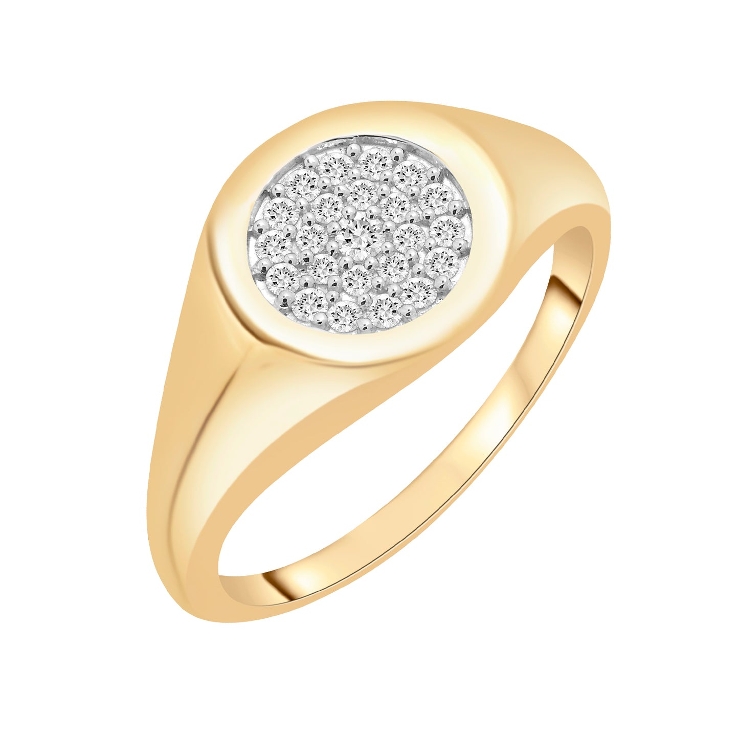 Sara Diamond Round Signet Ring