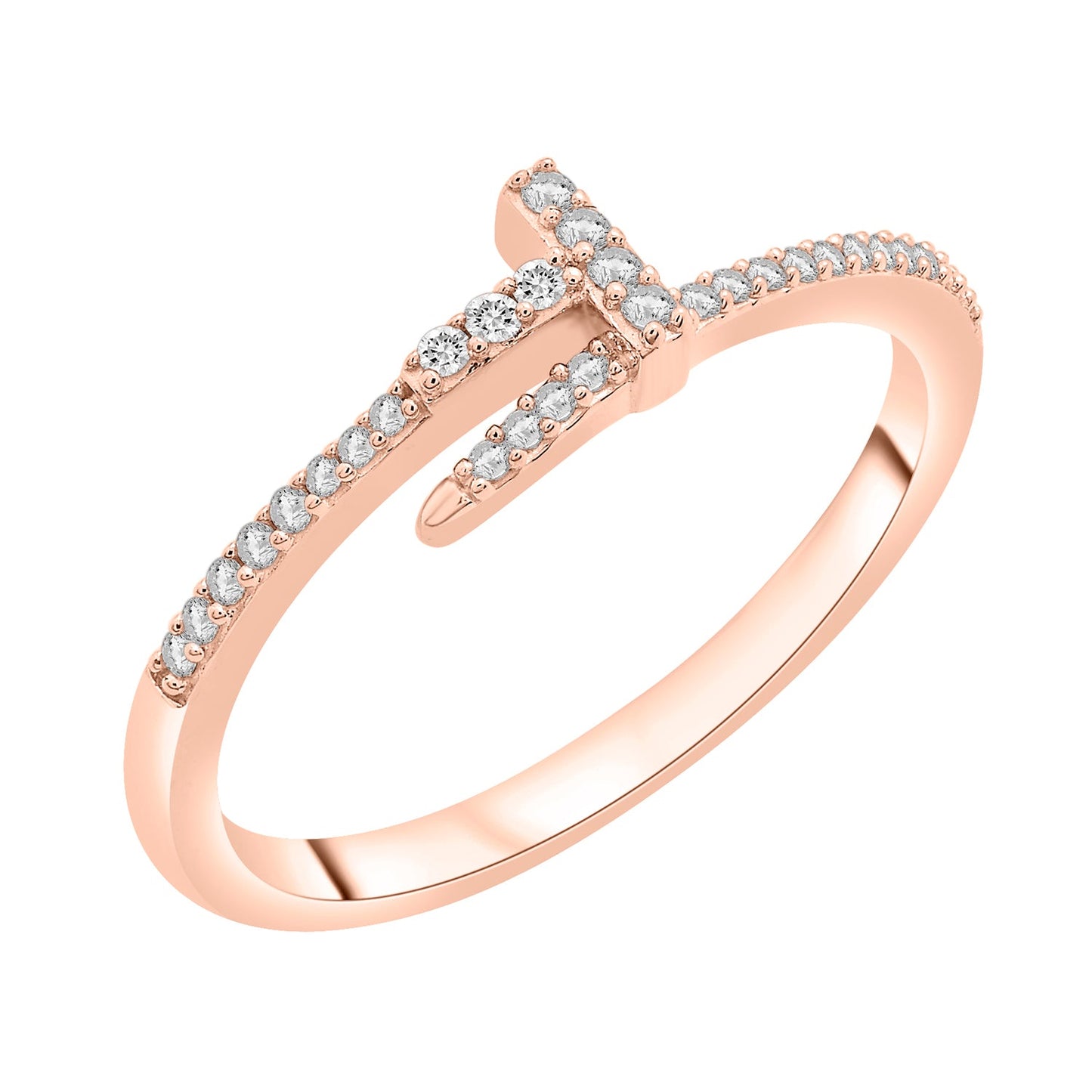 Raquel Diamond Wrap Around Ring in Rose Gold