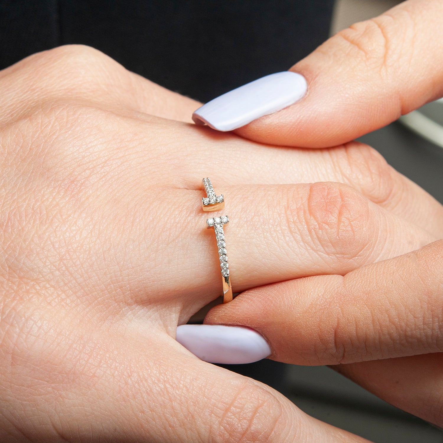 Rebecca Diamond Open Ring for Hand