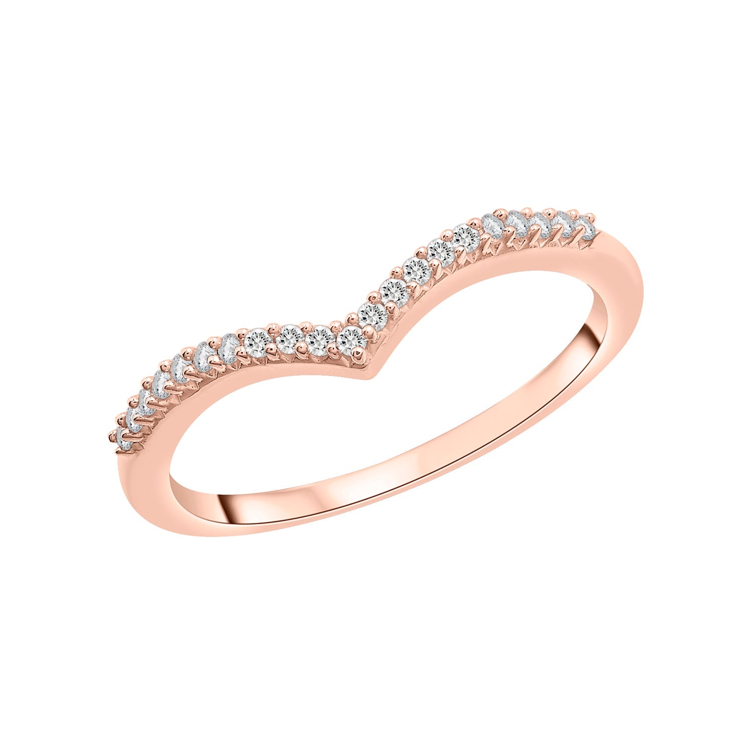Robin Chevron Diamond Ring in Rose Gold