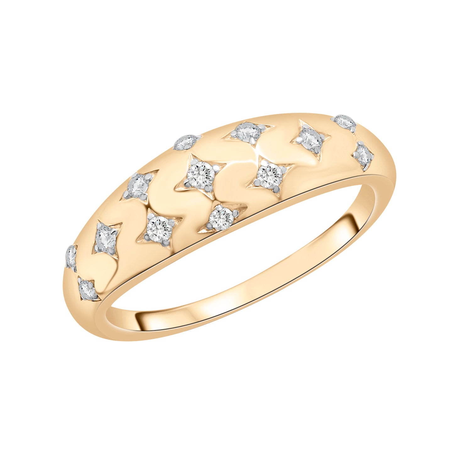 Rome Diamond Stars Dome Ring