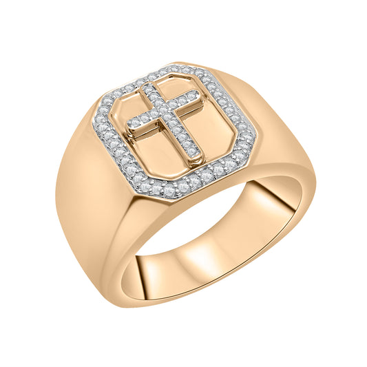 Image for Diamond Cross Signet Ring