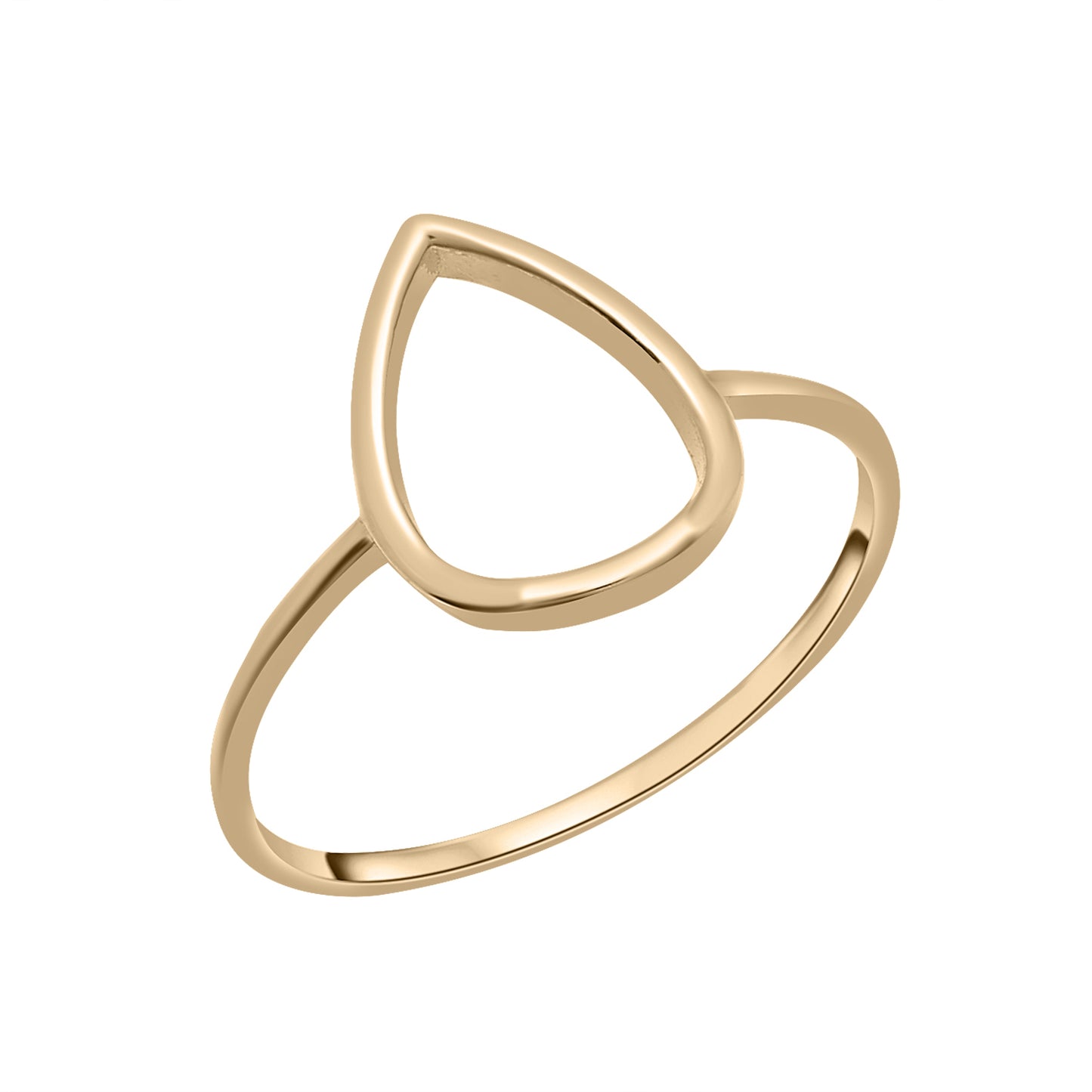 Open Pear Shape Ring in Yellow Gold