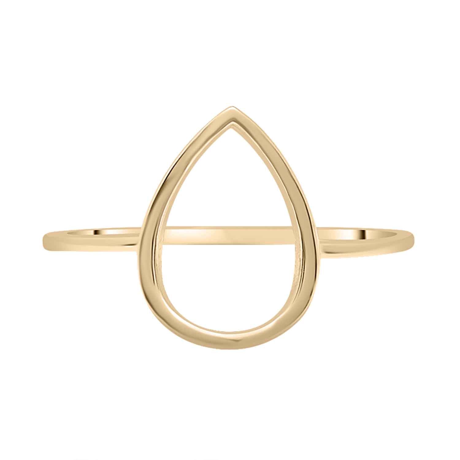 Open Pear Plain Gold Shape Ring