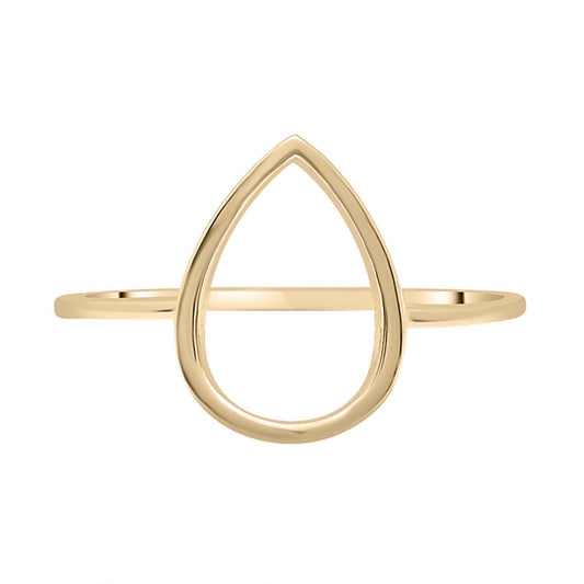 Image for Open Pear Plain Gold Shape Ring