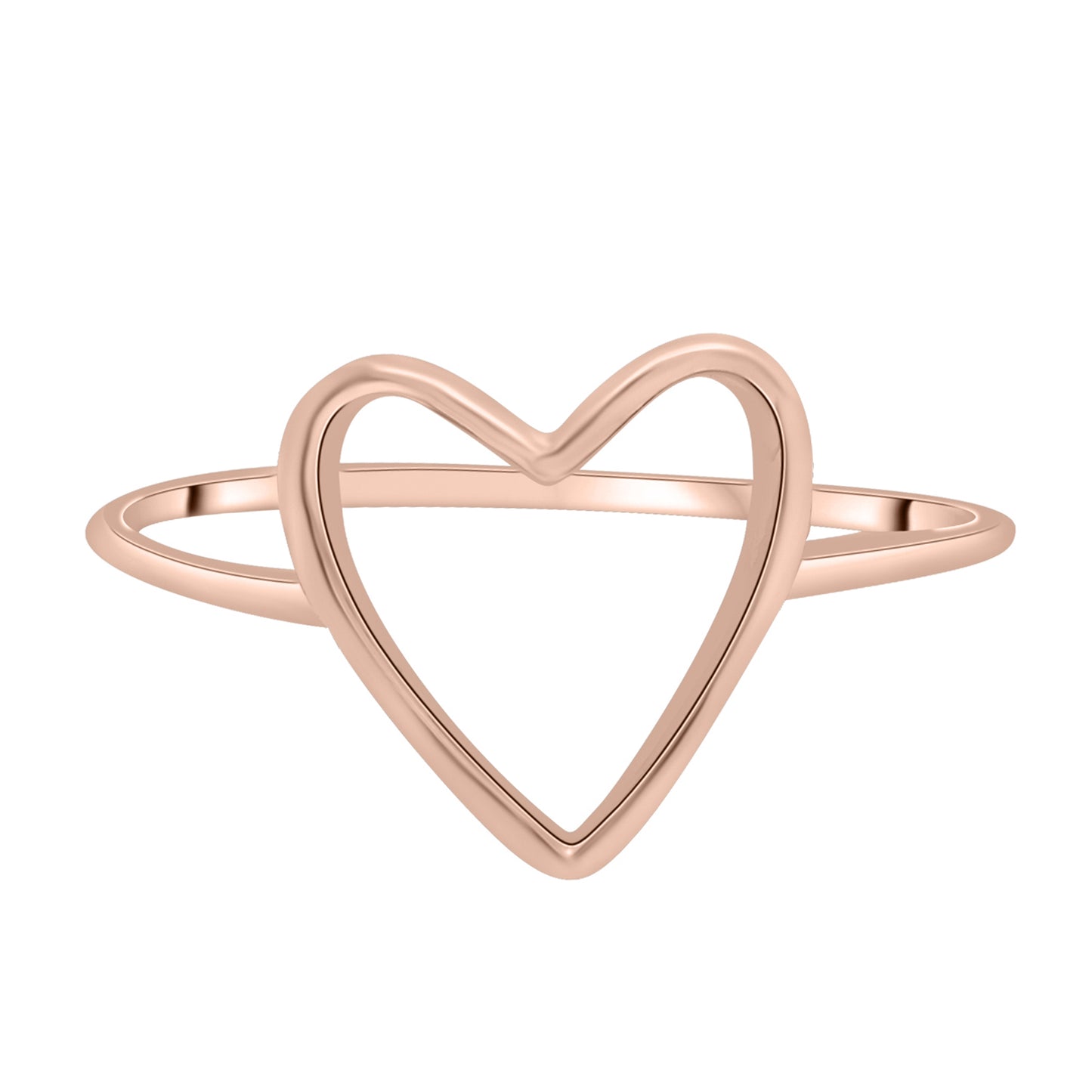 Open Heart Plain Gold Shape Ring