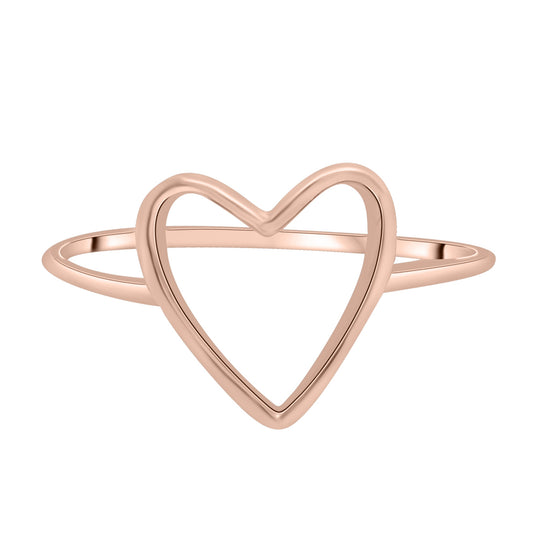 Image for Open Heart Plain Gold Shape Ring in Rose Gold