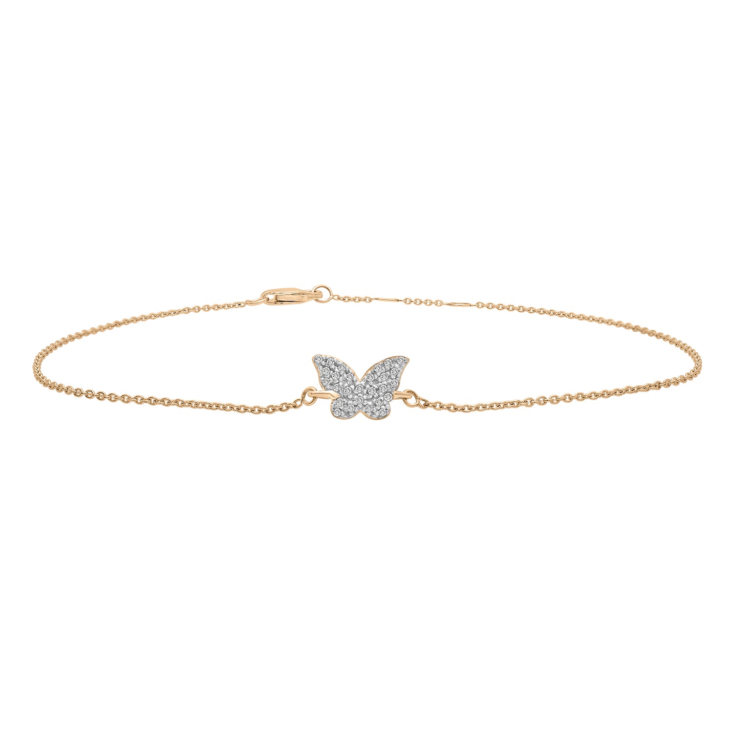 Brie Diamond Butterfly Bracelet with Gold Chain