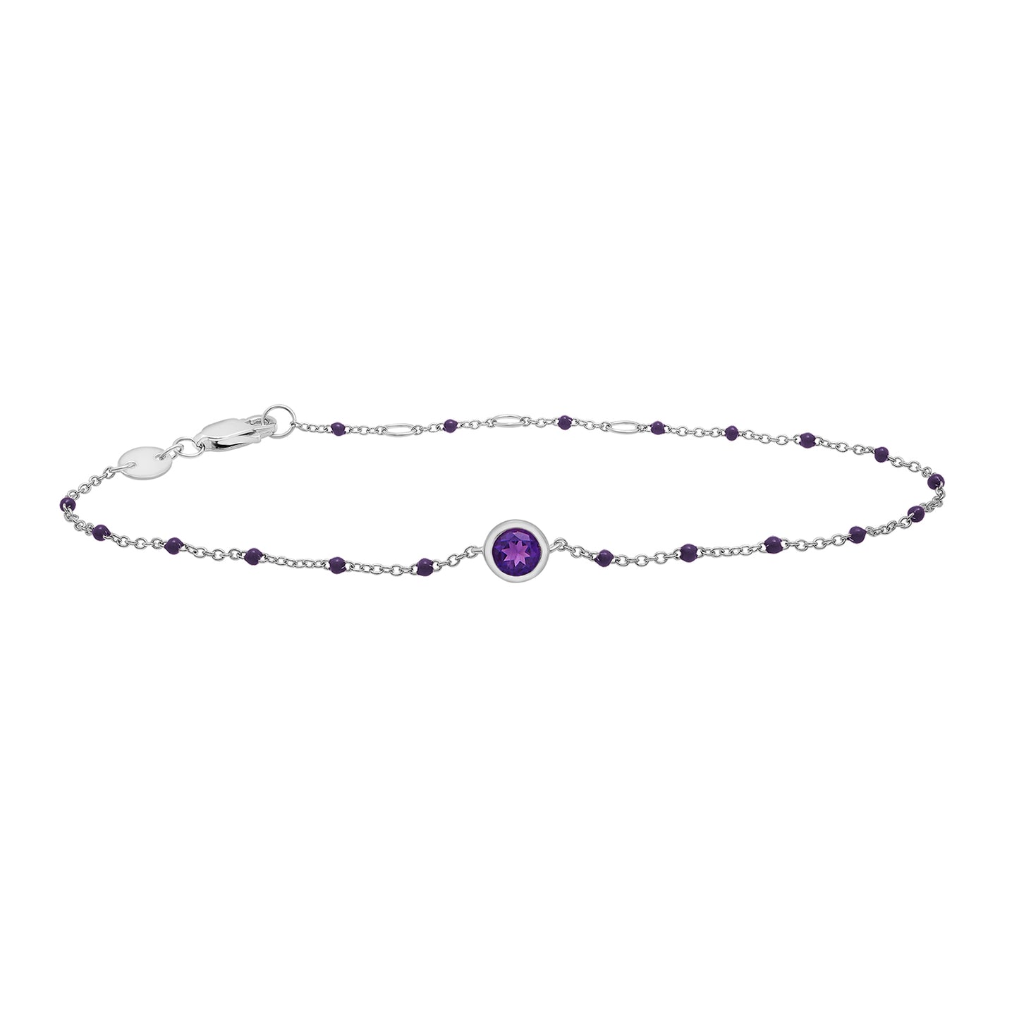 Birthstone Enamel Bracelet in purple color