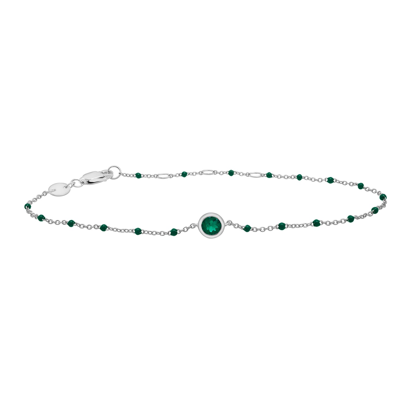 Birthstone Enamel Bracelet in Green Color