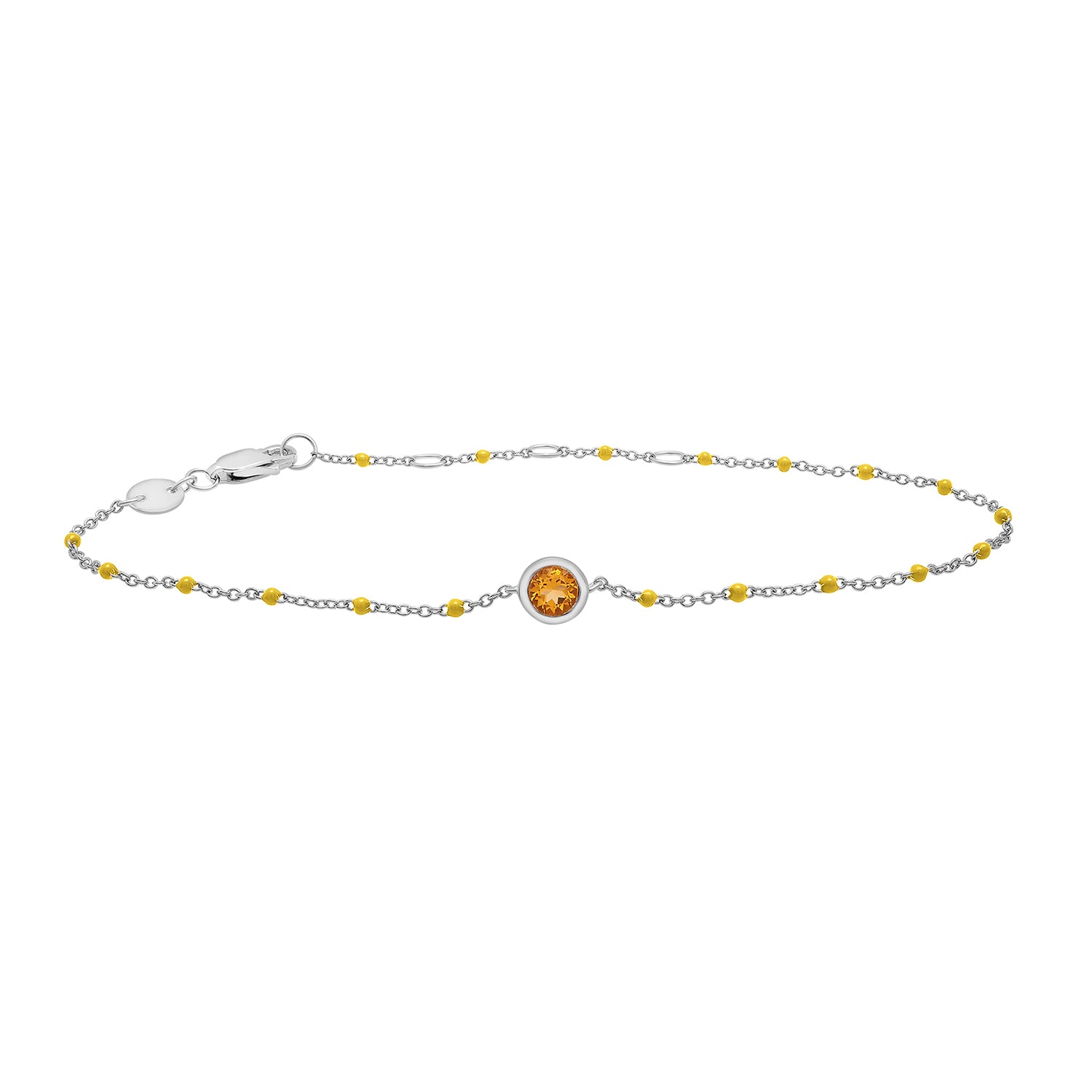 Birthstone Enamel Bracelet in Orange Color