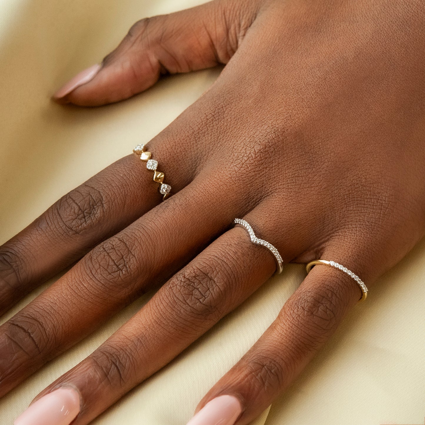 Robin Chevron Diamond Ring for Hand