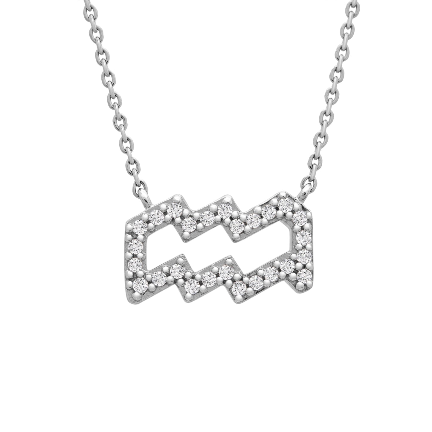 Zodiac Diamond Silver Necklace