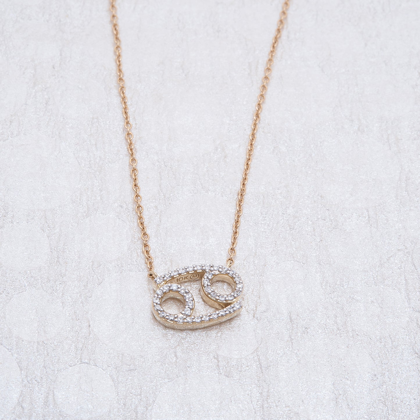 Cancer Zodiac Diamond Necklace in Gold
