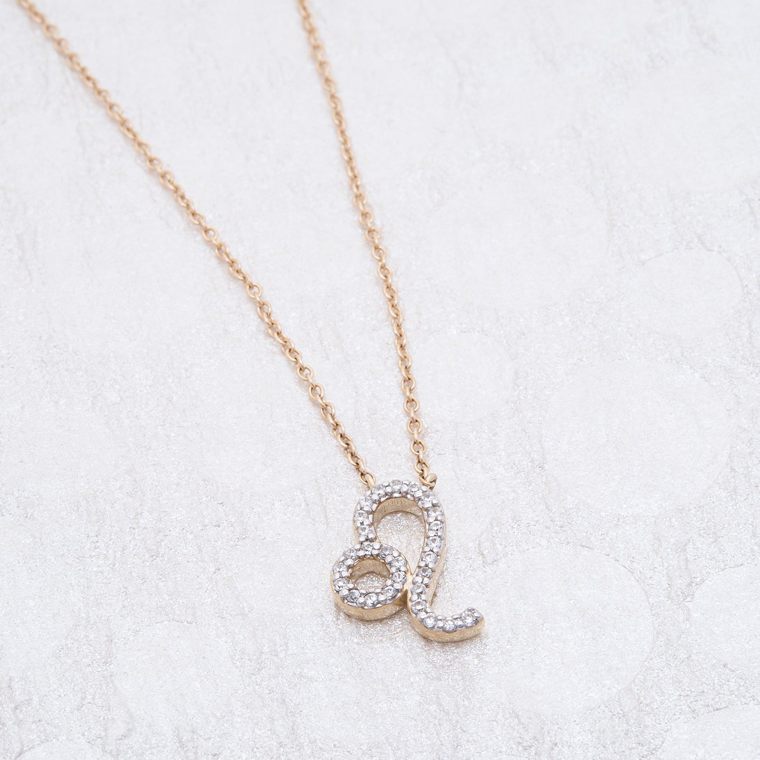 Leo Zodiac Diamond Necklace With Gold Chain