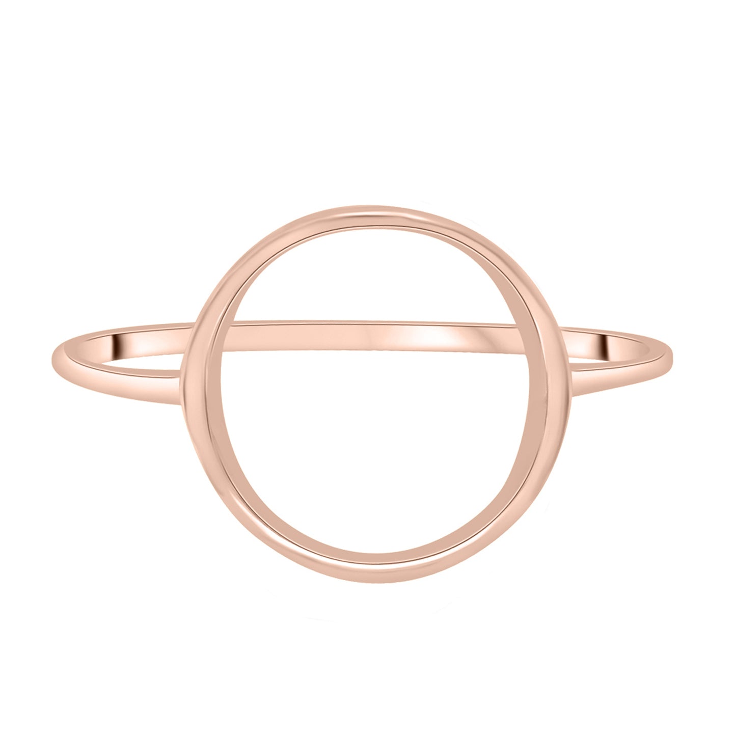 Open Circle Plain Gold Shape Ring in Rose Gold