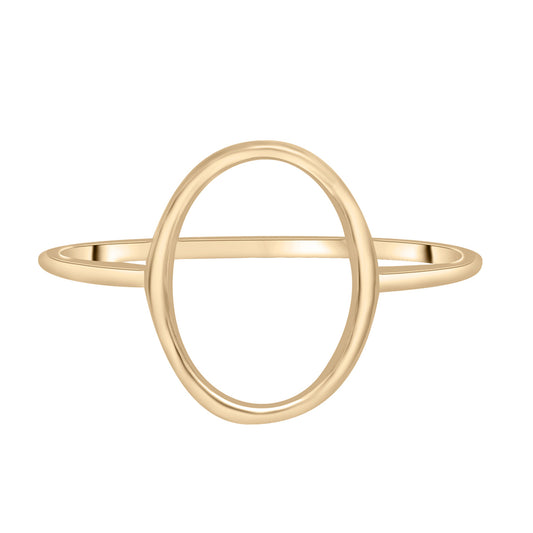 Open Oval Plain Gold Shape Ring