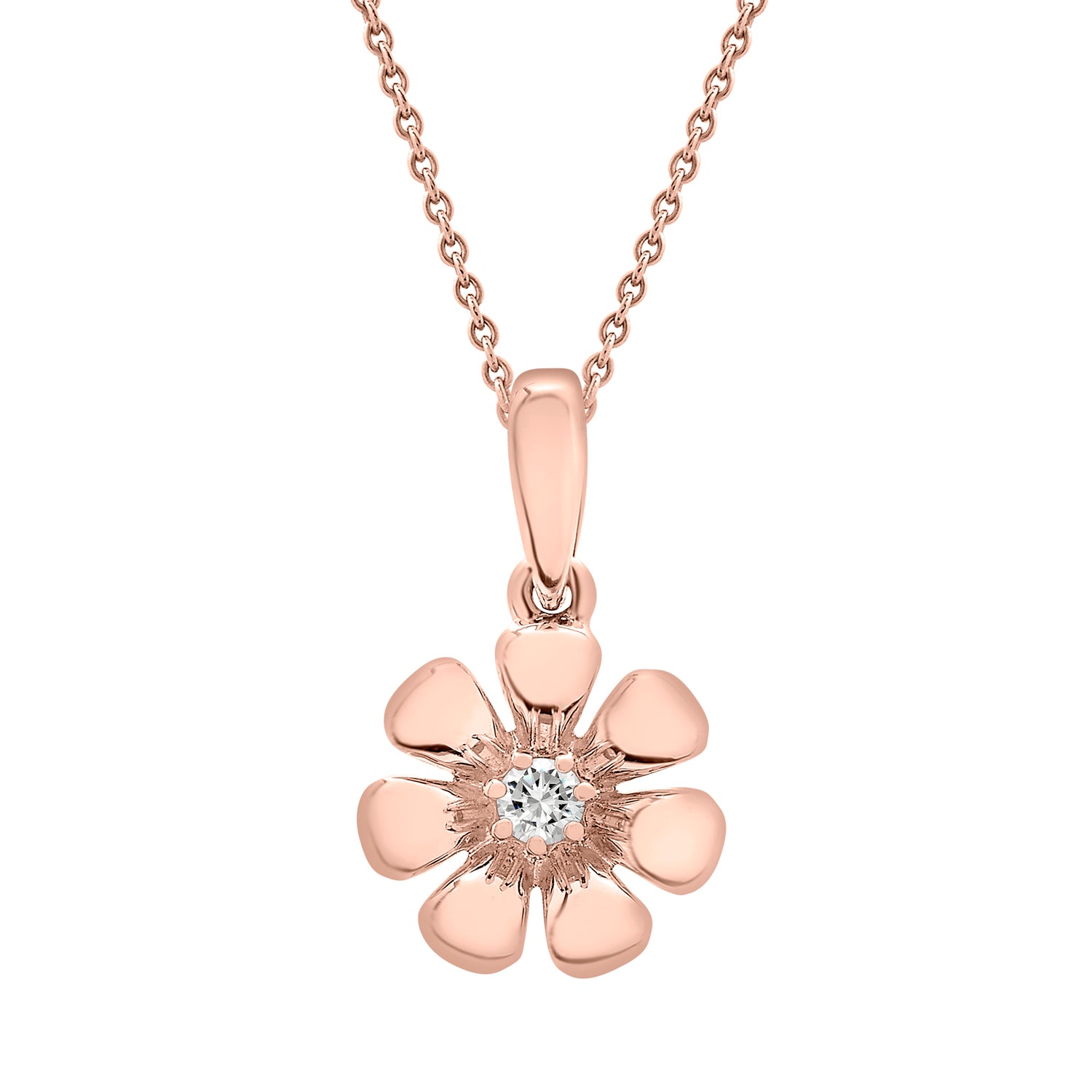 Floret Pendant With Rose Gold Chain