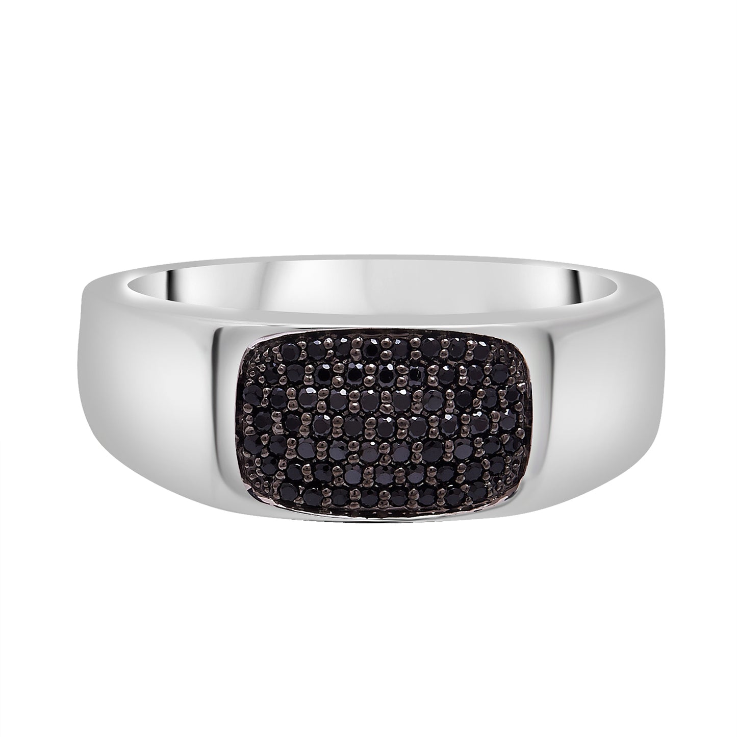 Black Diamond Ring coated with Silver