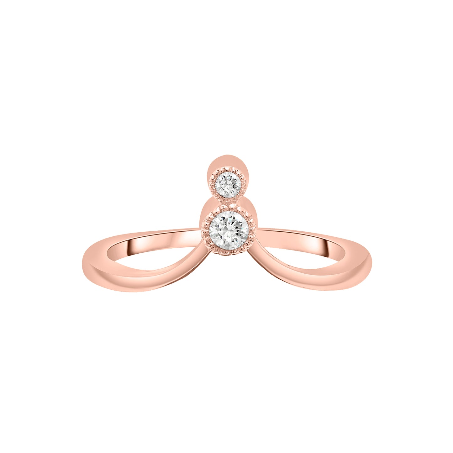 Heluviee Arched Diamond Ring In Rose Gold