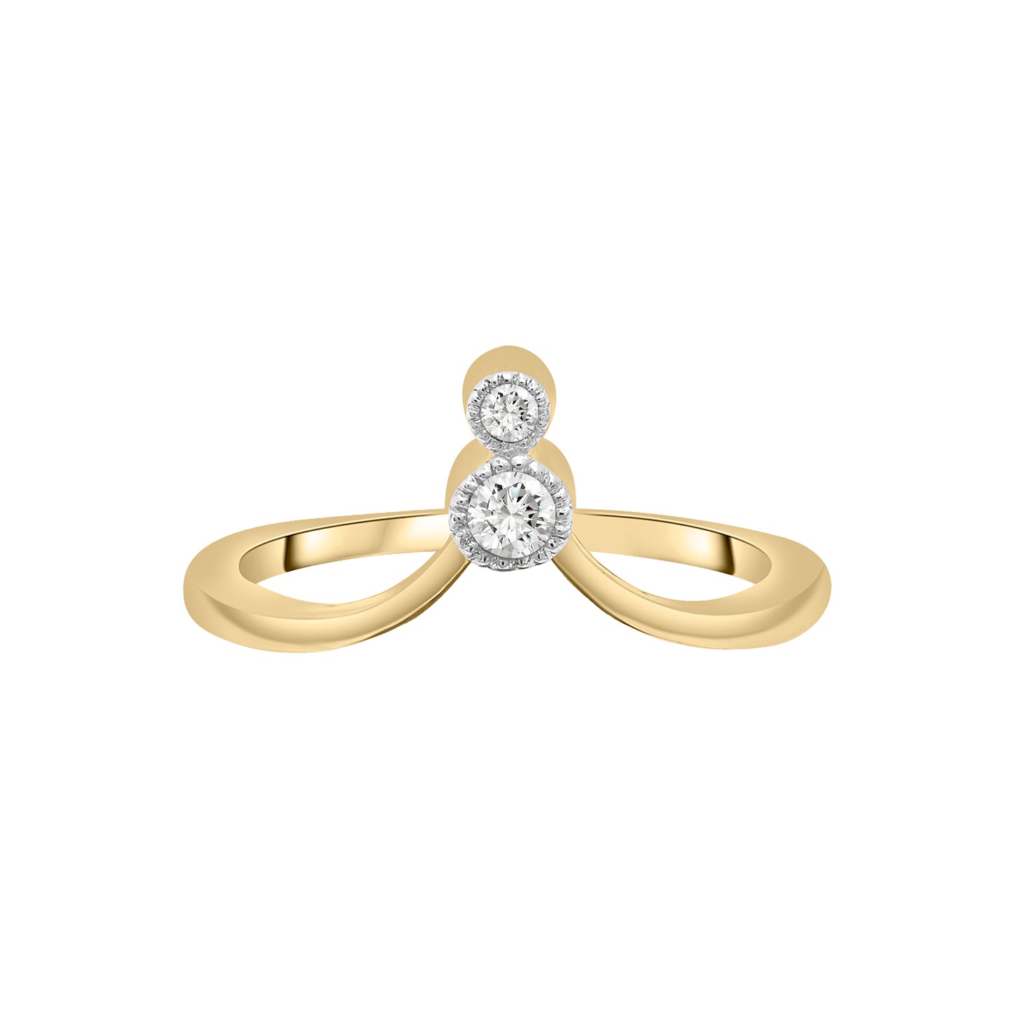 Heluviee Arched Diamond Ring In Golden coated