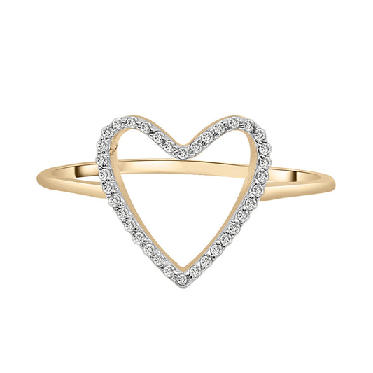 Image for Open Heart Diamond Shape Ring