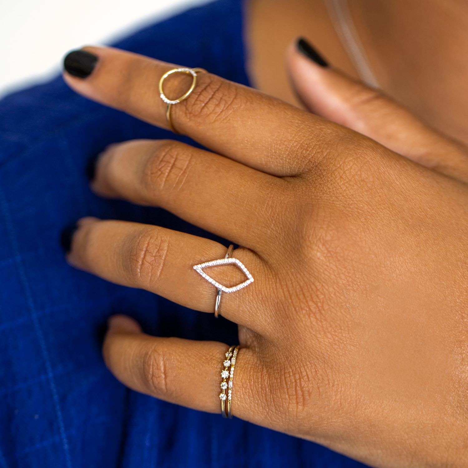 Rowan Open Shape Diamond Ring for Hand