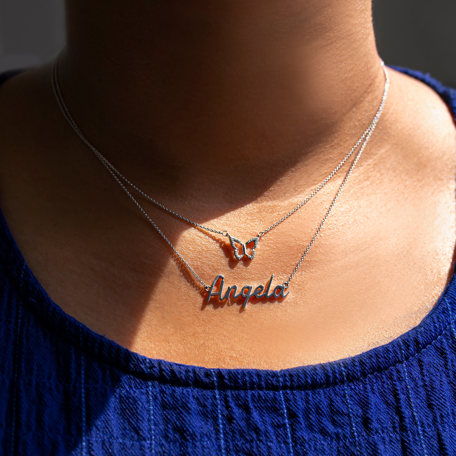 Custom Name Necklace With Angela Name